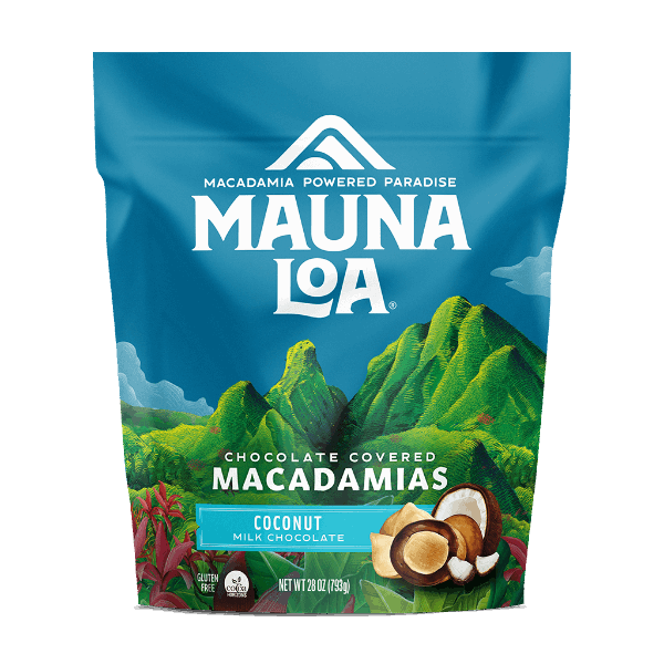 Chocolate Covered Macadamias - Milk Chocolate Coconut Large Bag